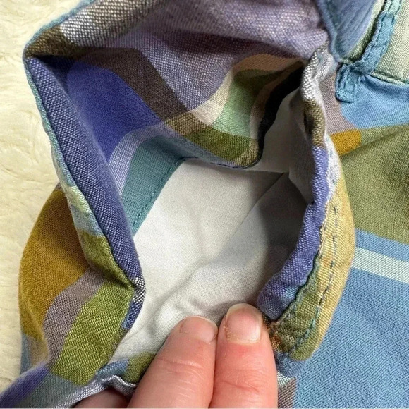 Merona Shorts Blue & Green Plaid Chino Size 6 - Picture 7 of 16